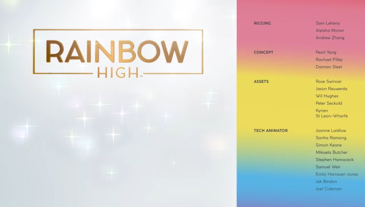 SamuelAnimation's tweet image. Oh hey, it's my name in #rainbowhigh episode 17 credits! Everything has been going by in a flash, but I'm so gratful for the opportunity and look forwards to the upcoming months with @PixelZooStudios