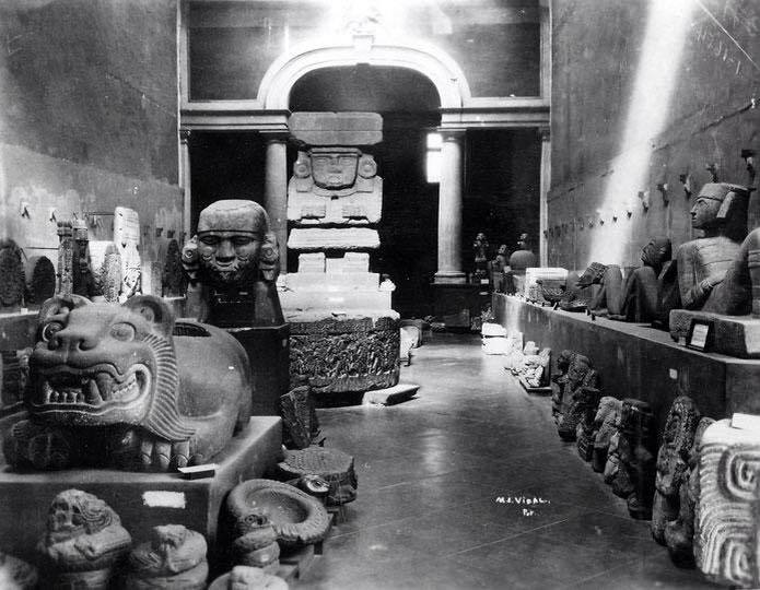 archaeologyart's tweet photo. Sala de Monolitos (Monoliths Room) del Museo Nacional (1895), Mexico City, Mexico. https://t.co/Rt5NQVLD28