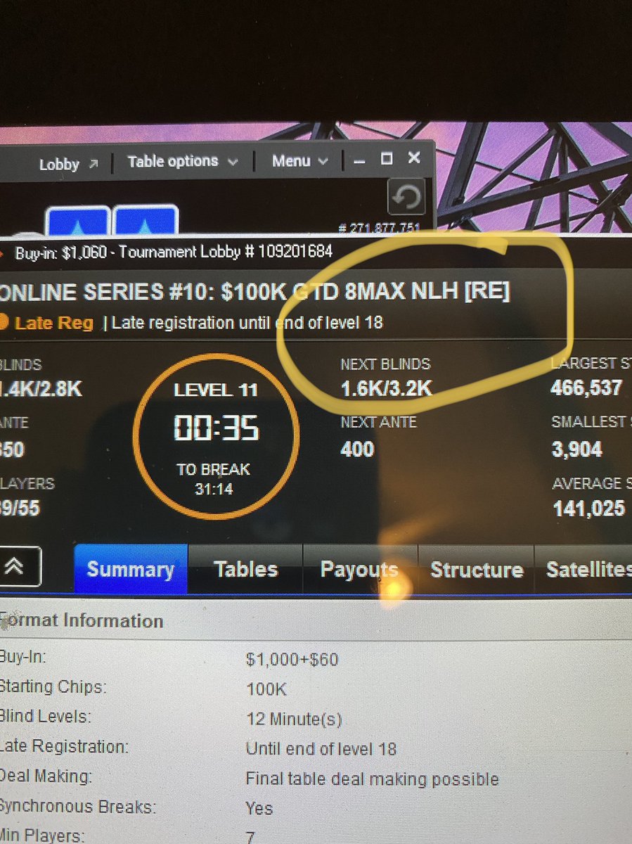 YoungOrson's tweet photo. @partypokerUS @BorgataPoker can someone please explain to me how this isn’t a reentry [RE] tournament? https://t.co/vHH42JHn4z