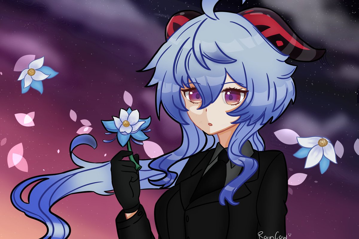 Did I draw Ganyu, AND put her in a suit? Yes, yes i did. #GenshinImpact