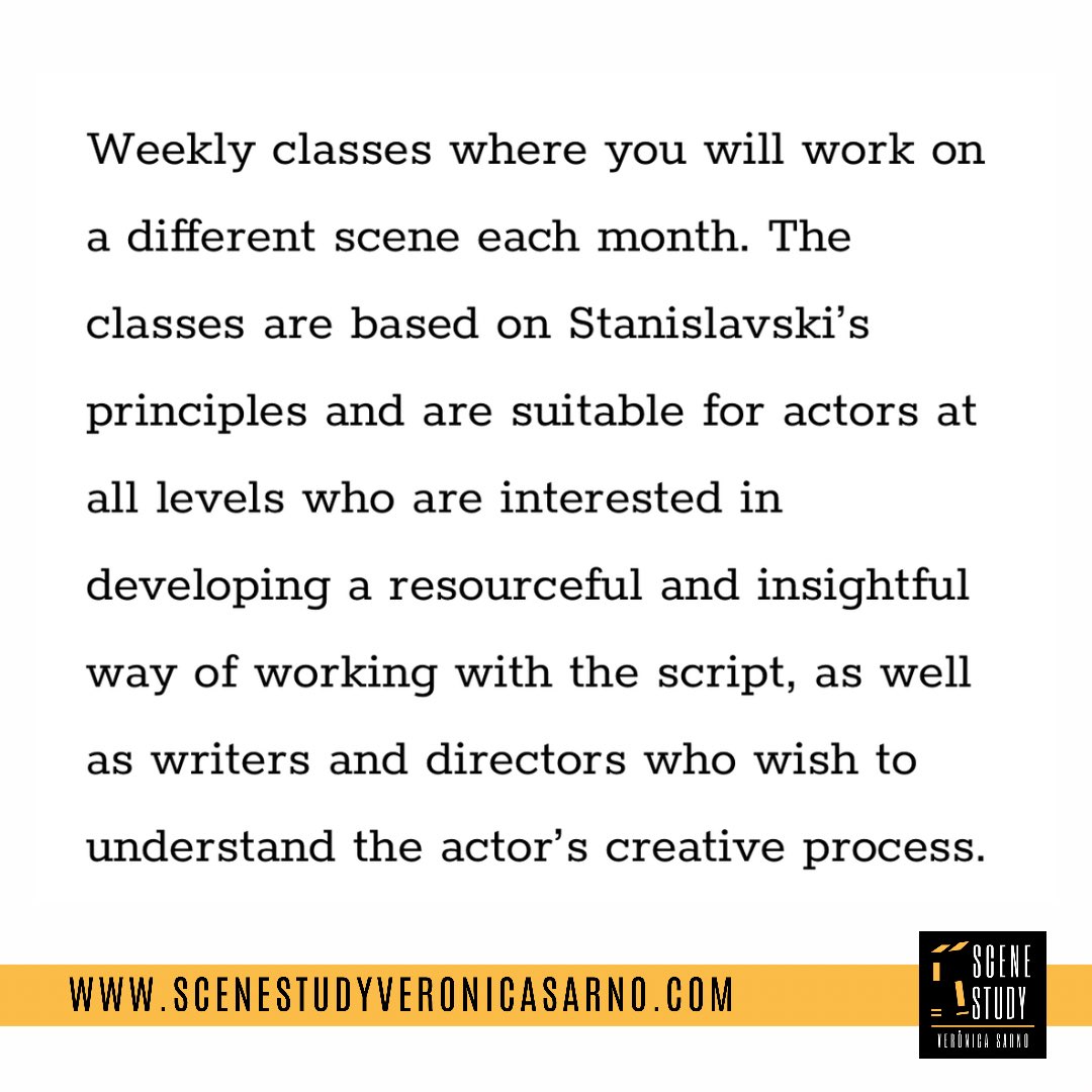 scenestudy_vs's tweet photo. info@scenestudyveronicasarno.com
#actors #actingcoach #actorstraining #acting #audition #auditiontips #professionalactor #stageactor #screenacting #characterdevelopment #characteranalysis #movies #films #stageplay #onlineclasses #stanislavski #scienceofacting #characteranalysis https://t.co/C7fZsVWdFY