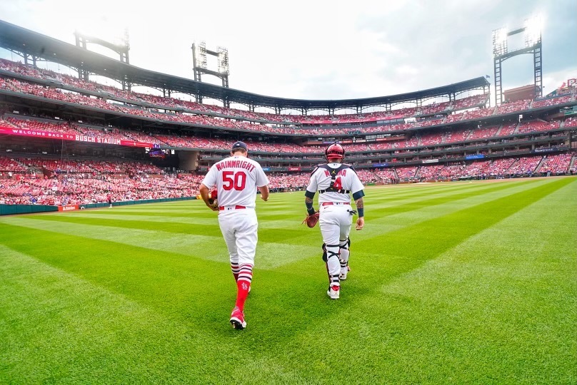 Cardinals's tweet photo. Yadi + Waino have moved into a tie for 5th all-time in MLB starts (282) as a battery! https://t.co/85gX6is4cN