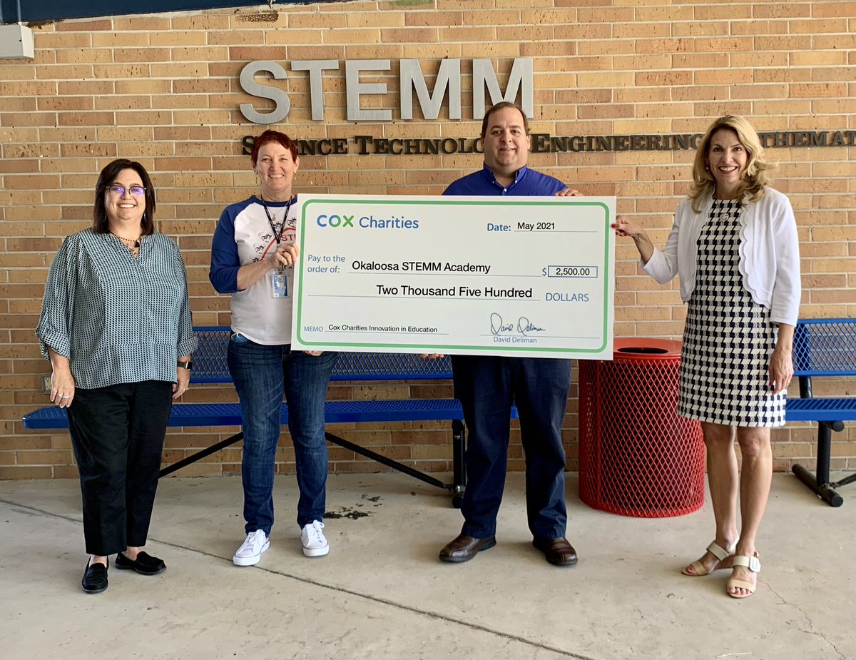 OkStemmAcademy's tweet photo. Dr. Langshaw was awarded a $2500 Innovation in Education grant from Cox Charities. One of only six awarded in Okaloosa &amp; Escambia counties, it will provide materials for STEMM’s Forensics students to analyze hair, fiber, &amp; other types of evidence. @OCSD1 @mdchambers25 @bagboy801 https://t.co/ypOPbfU3R9