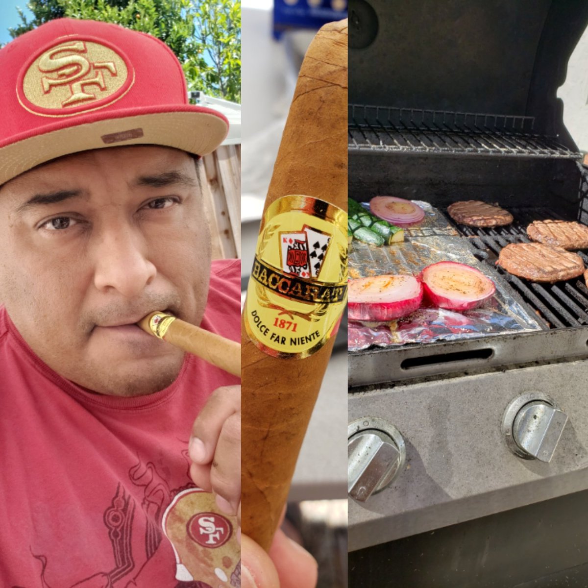 con_gabe's tweet photo. Happy Sunday everyone. #cigarlife #Calilife #SundayFunday #49ers #grilling https://t.co/jbDgACO6Ef