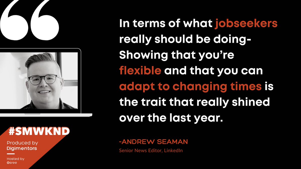 "There is a stigma that is attached to being unemployed. Jobseekers overestimate how big that stigma is. It’s not a problem if you have a gap on your resume," says @andrewmseaman while talking to 
 <a href="/DeanOppenheimHU/">Marc E. Oppenheim</a> of <a href="/MEOjobs/">MEOjobs</a> about hiring patterns and the future of work.
#SMWKND