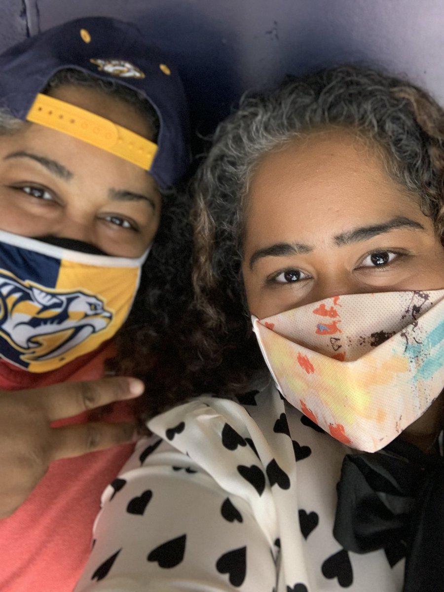 SenAkbari's tweet photo. Had an awesome time with @raumina at the @PredsNHL game! And the Preds won, tying the series!! Kinda surreal to be in an arena with so many people, but masks were required and we are vaccinated. Awesome game! 🏒 🥅💙💛 #stanleycup #nashvillepredators https://t.co/E25zxpvPA3