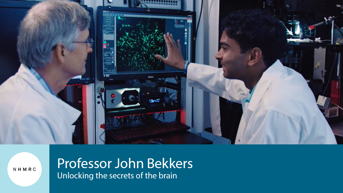 Professor John Bekkers <a href="/JCSMR/">John Curtin School of Medical Research, ANU</a> is a cellular neuroscientist, who leads a team researching the neurons and circuits in the brain that underlie the sense of smell. View more about Professor Bekker's research  👉nhmrc.gov.au/about-us/news-… #NHMRC
