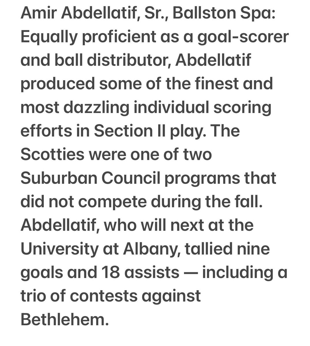 BspaSoccer's tweet photo. Times Union large-school boys' soccer all-stars @B_Spa_Athletics @BSCSD https://t.co/N0MPsfZ19Y