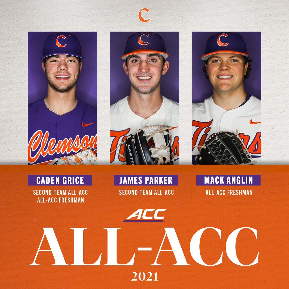 Clemson Baseball (@clemsonbaseball) on Twitter photo ๐พ ๐๐ฅ๐ฅ-๐๐๐ ๐๐ข๐ ๐๐ซ๐ฌ ๐พ
<a href="/CadenGrice3/">Caden Grice</a>
<a href="/james_parker15/">James Parker</a>
<a href="/Mack_Anglin5/">Mack Anglin</a>
๐ ๐ฏ ๐
DETAILS - bit.ly/3ffmiM2 ๐พ ๐๐ฅ๐ฅ-๐๐๐ ๐๐ข๐ ๐๐ซ๐ฌ ๐พ
<a href="/CadenGrice3/">Caden Grice</a>
<a href="/james_parker15/">James Parker</a>
<a href="/Mack_Anglin5/">Mack Anglin</a>
๐ ๐ฏ ๐
DETAILS - bit.ly/3ffmiM2