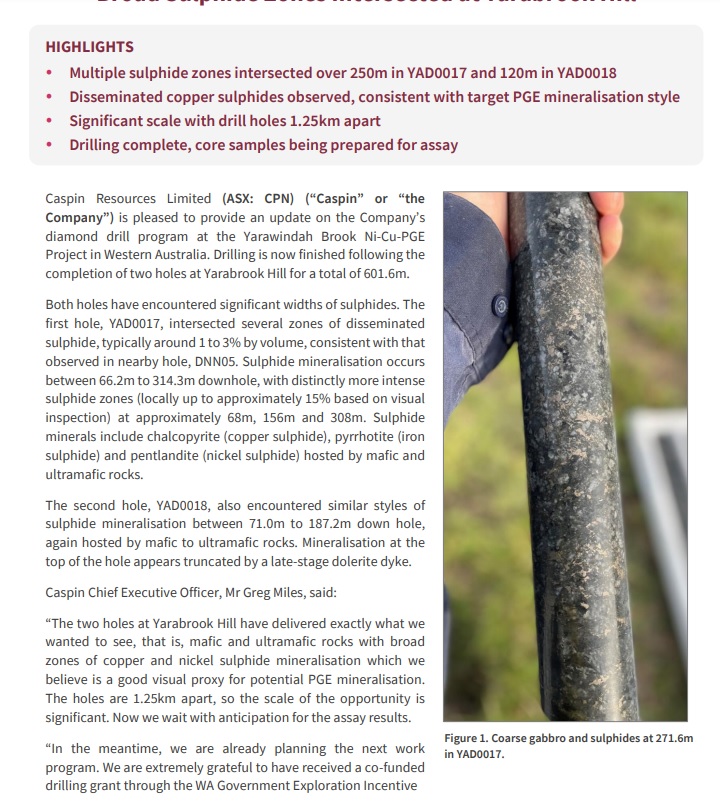 Eagleresa's tweet photo. Very nice looking core at @CaspinRes $CPN - we just need the assay results for the #Copper &amp; #nickel &amp; what the #PGEs are - currently appears to be a layered complex (so poss $CPN layered Nth; @timgoyder $CHN @ChaliceMining layered Sth; $ASQ / $DEV @DevExResources in the middle). https://t.co/iNHRKof0mF