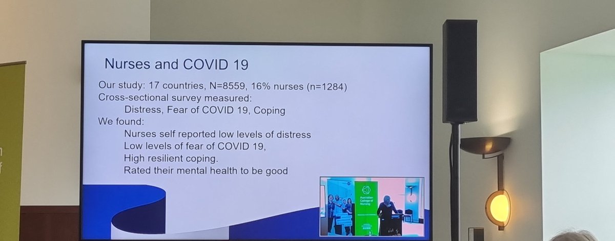 acn_nursing's tweet photo. In true academic style Dr Wendy Cross FACN is using a PowerPoint presentation to emphasise the importance of acknowledging the impacts of the last 18 months on the mental health of nurses. #NursingNowAustralia https://t.co/pIpV8WFZQo