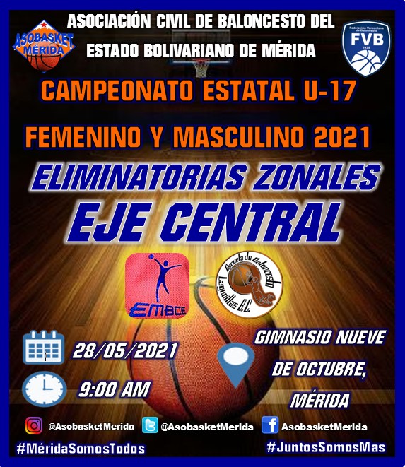 AsobasketMerida's tweet photo. Campeonato Estatal U-17 femenino y masculino, Eliminatiria Zonal Eje Central.
#SomosAsoBasketMerida
#JuntosSomosMas
#MéridaSomosTodos https://t.co/3KN6O6QVDj