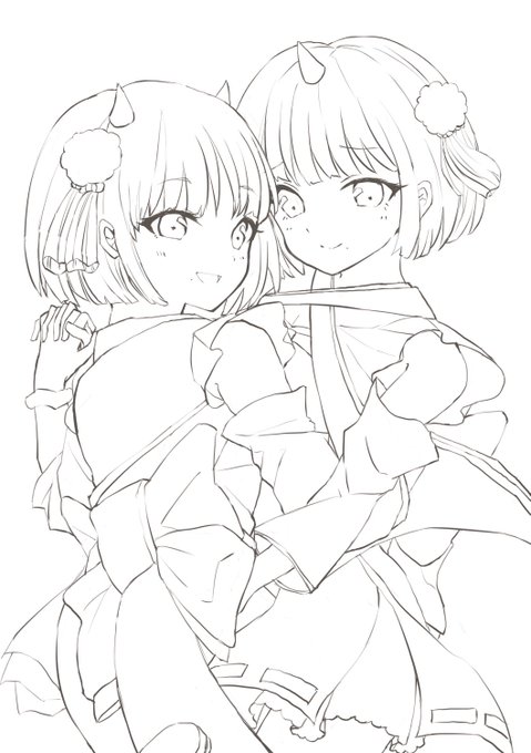 線画をちまちま直したりなどしてました
そして多分また直す
描きたい子はたくさんいるのに腕と脳みそが足らない… 