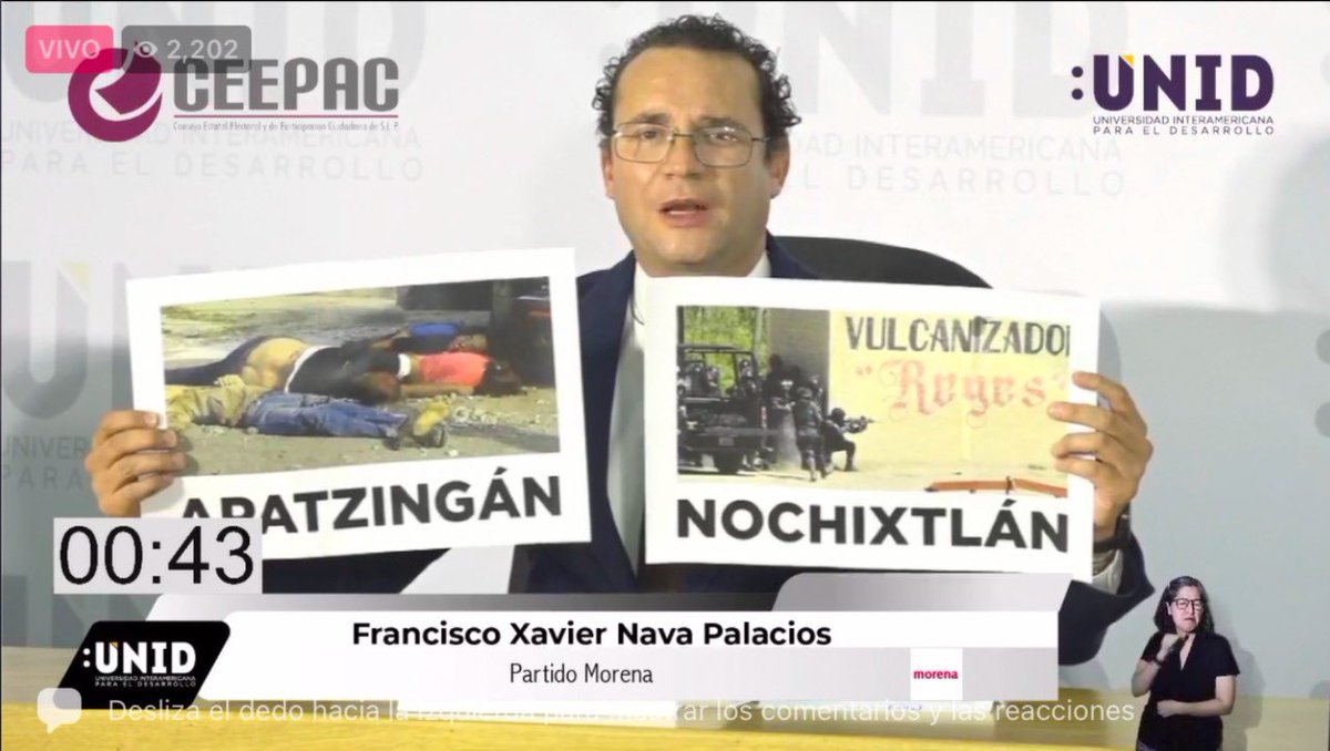 navaslp's tweet image. ¿Y por qué no vino @EF_Galindo al debate?

Porque tiene miedo, tiene miedo de responder a los casos de corrupción y de violaciones a derechos humanos que lo persiguen. Que lo llevaron a ser despedido por el Presidente de la República más corrupto de este país: Enrique Peña Nieto.