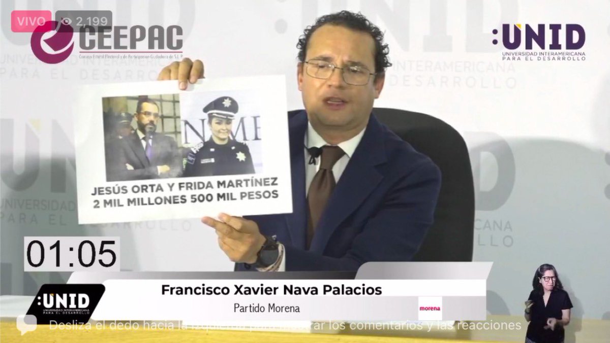 navaslp's tweet image. ¿Y por qué no vino @EF_Galindo al debate?

Porque tiene miedo, tiene miedo de responder a los casos de corrupción y de violaciones a derechos humanos que lo persiguen. Que lo llevaron a ser despedido por el Presidente de la República más corrupto de este país: Enrique Peña Nieto.