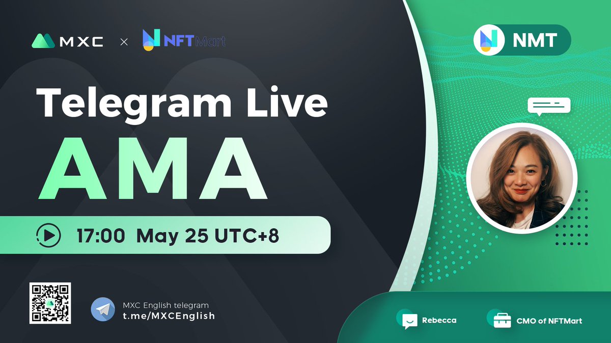 BroBean88's tweet photo. 🌟@MXC_Exchange AMA with @NFTmartio $NMT

📍MXC Tele group: https://t.co/9XYqXUNvmz
⏰17:00, May 25 (UTC+8)

✅Follow @NFTmartio &amp; @MXC_Fans
✅RT &amp; Like &amp; Tag 3
✅Comment

10ppl * 10 $USDT equivalent token each 

Join us to learn more about @NFTmartio &amp; #giveaway🎊🎊 https://t.co/xAbL8nJf7a