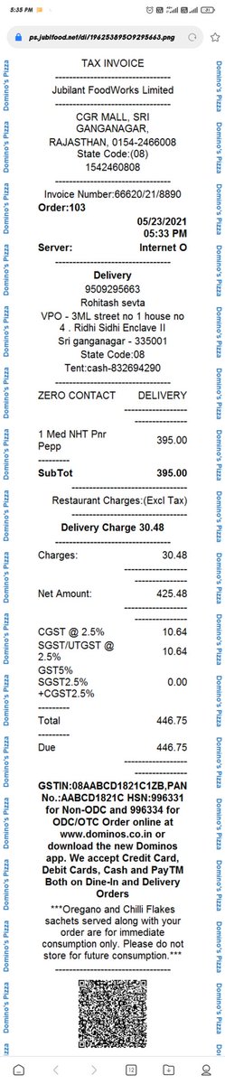 Rohisevta's tweet image. Bad service!!!
If you charge the delivery charge than your responsibility to delivere the order on location, if you not provide certain location, then deney the orders. Rider call me far from location 1KM. Also he's not give back my change. 
@dominos_india
#bad_service
👎👎👎👎👎