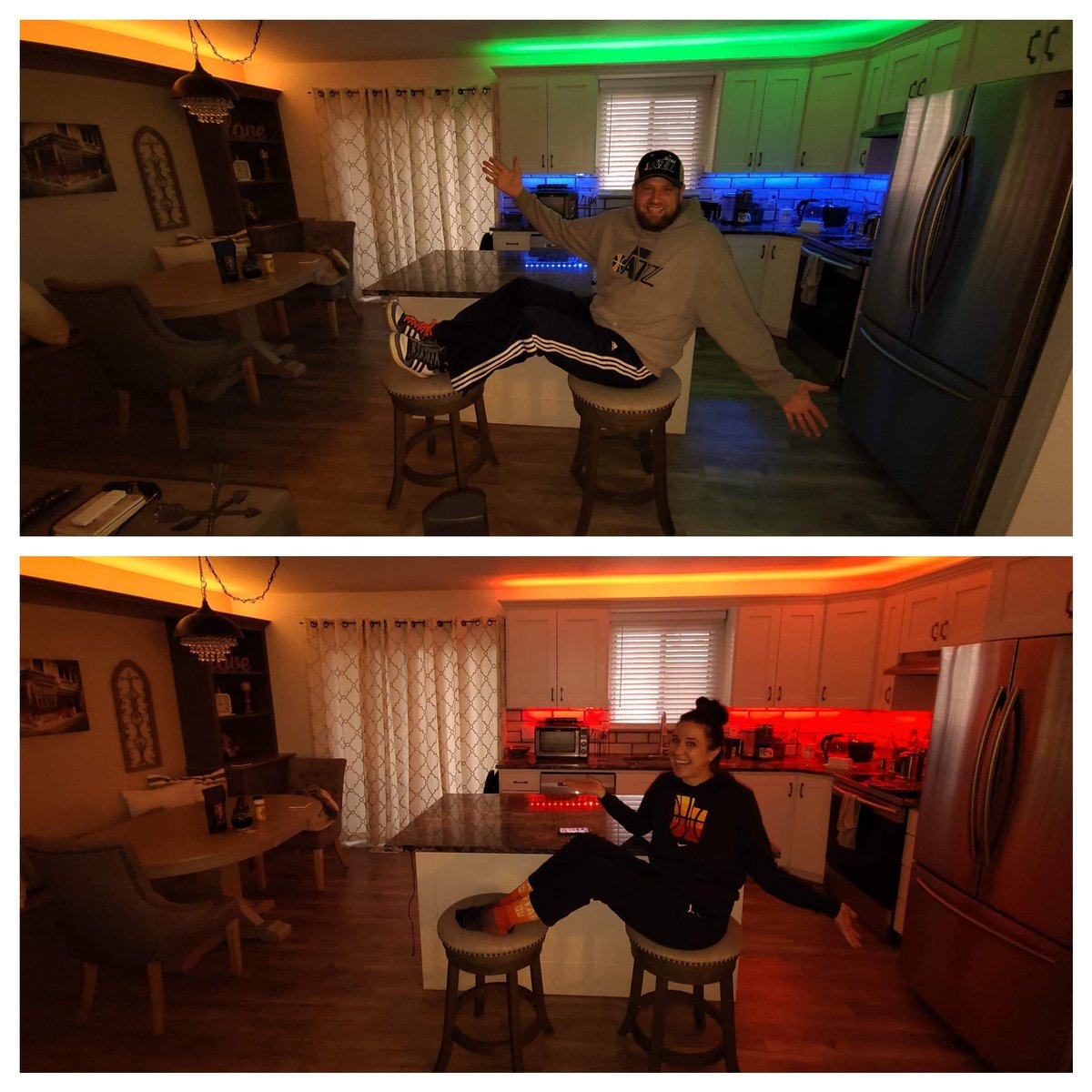 mybell1976's tweet photo. Spot the difference. Go Jazz!! 
Game 1. #lesolsonit #whereareyouwatching #takenote @utahjazz #whatdoidowithmyhands https://t.co/FPUJ2cl4VH