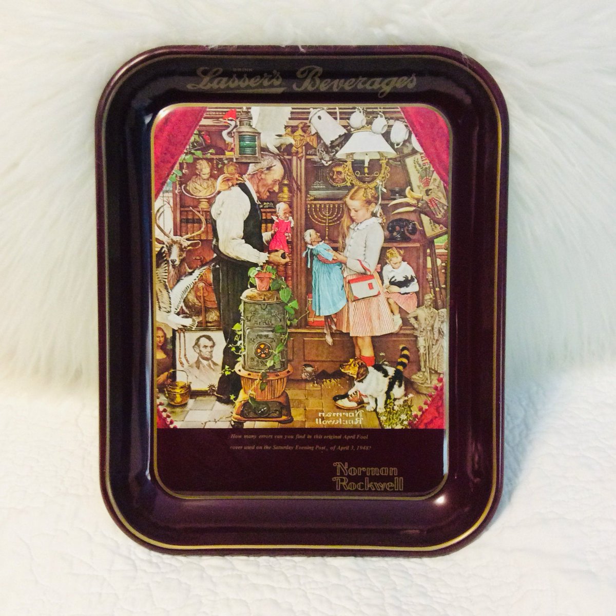 Excited to share the latest addition to my #etsy shop: Vintage Norman Rockwell Tin Tray Metal for Lassers Beverages Large April Fools Day Mid Century Funny etsy.me/3bOzxky #brown #red #metal #vintage #norman #rockwell #tin #midcentury #tray