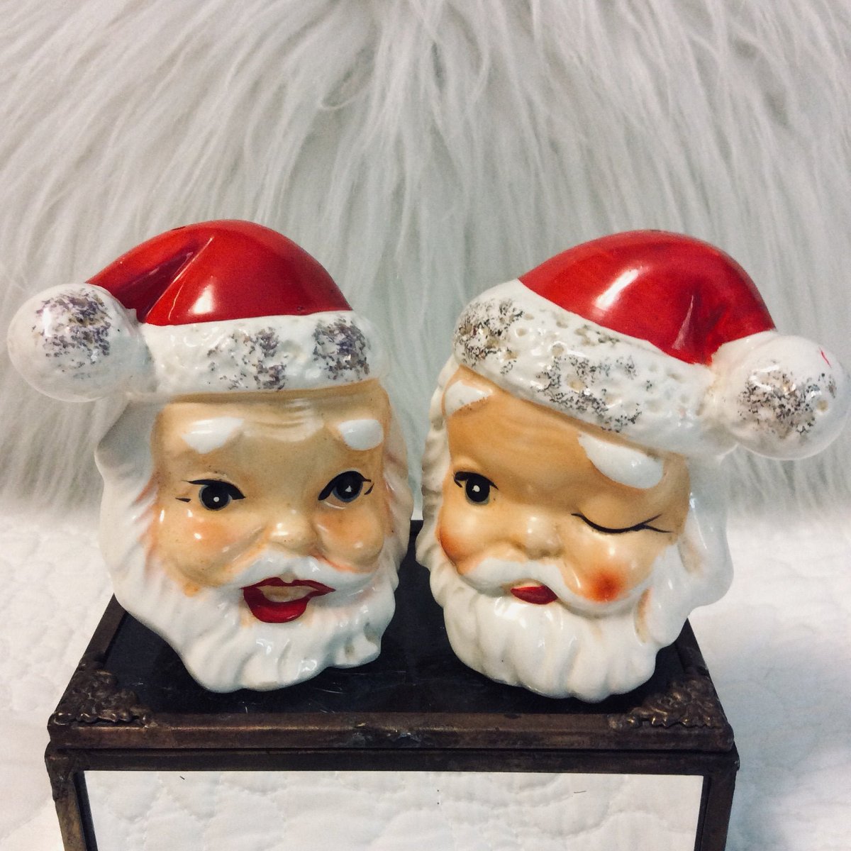 Excited to share the latest addition to my #etsy shop: Vintage Winking Santa Salt and Pepper Shakers Figurines Made in Japan 1960s etsy.me/3fdbLkw #red #christmas #white #ceramic #vintage #kitsch #santa #figurine #salt #vintagechristmas