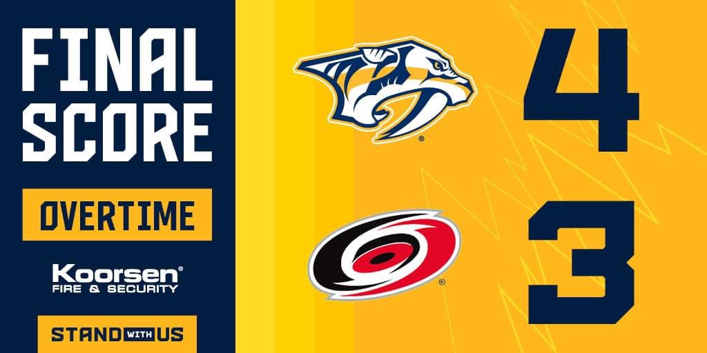 CohanRob's tweet image. Nashville wins tie series let’s go predators