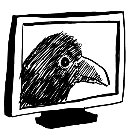 カラスの画面
#不要不急のラクガキ 