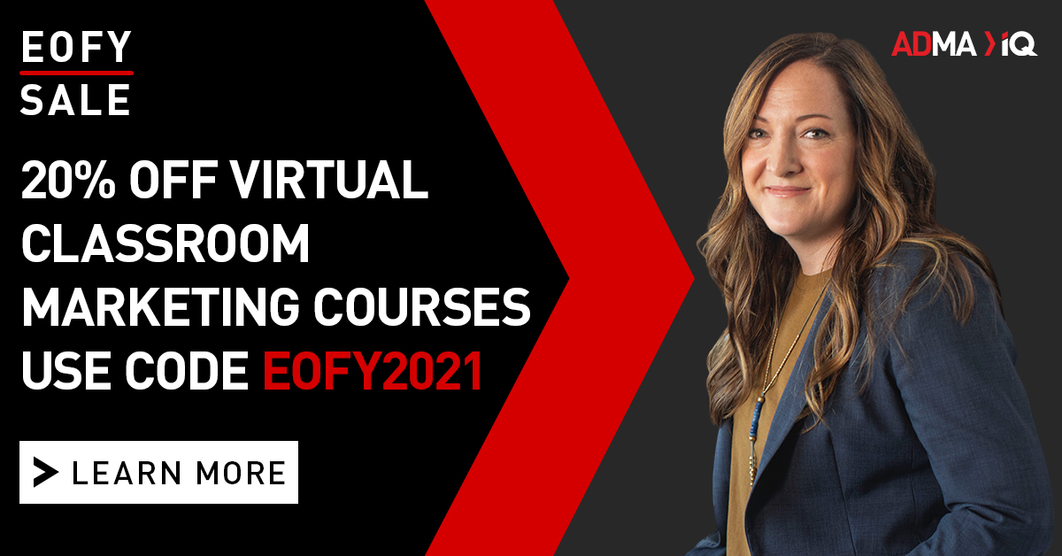The end of the financial year is almost here! Upskill yourself and your team with 20% off virtual classroom marketing courses. Use code: EOFY2021. Don't miss out! bit.ly/3ffuTyi
