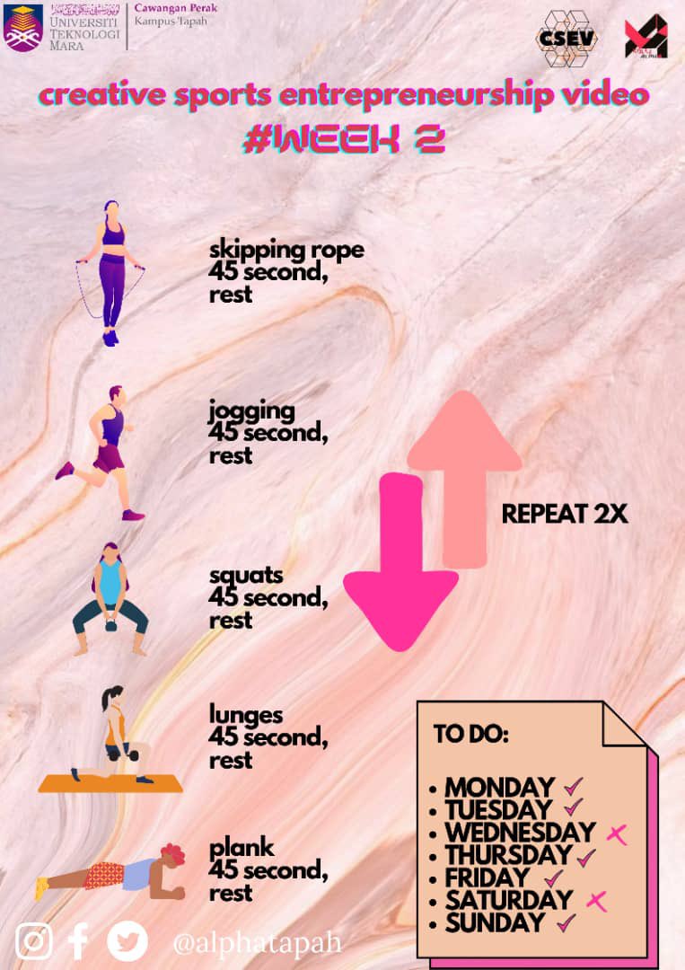 AlphaTapah's tweet photo. Welcome to week 2 workout of Creative Sports Entrpreneurship Video ! #CSEV https://t.co/CxzZqTSI2H