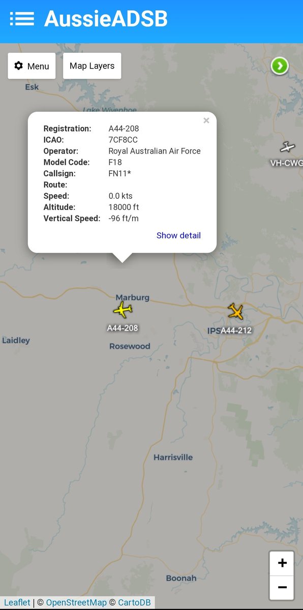 AussieADSB's tweet photo. Not often you see F/A-18F hornets on radar https://t.co/NBrYm2lse6