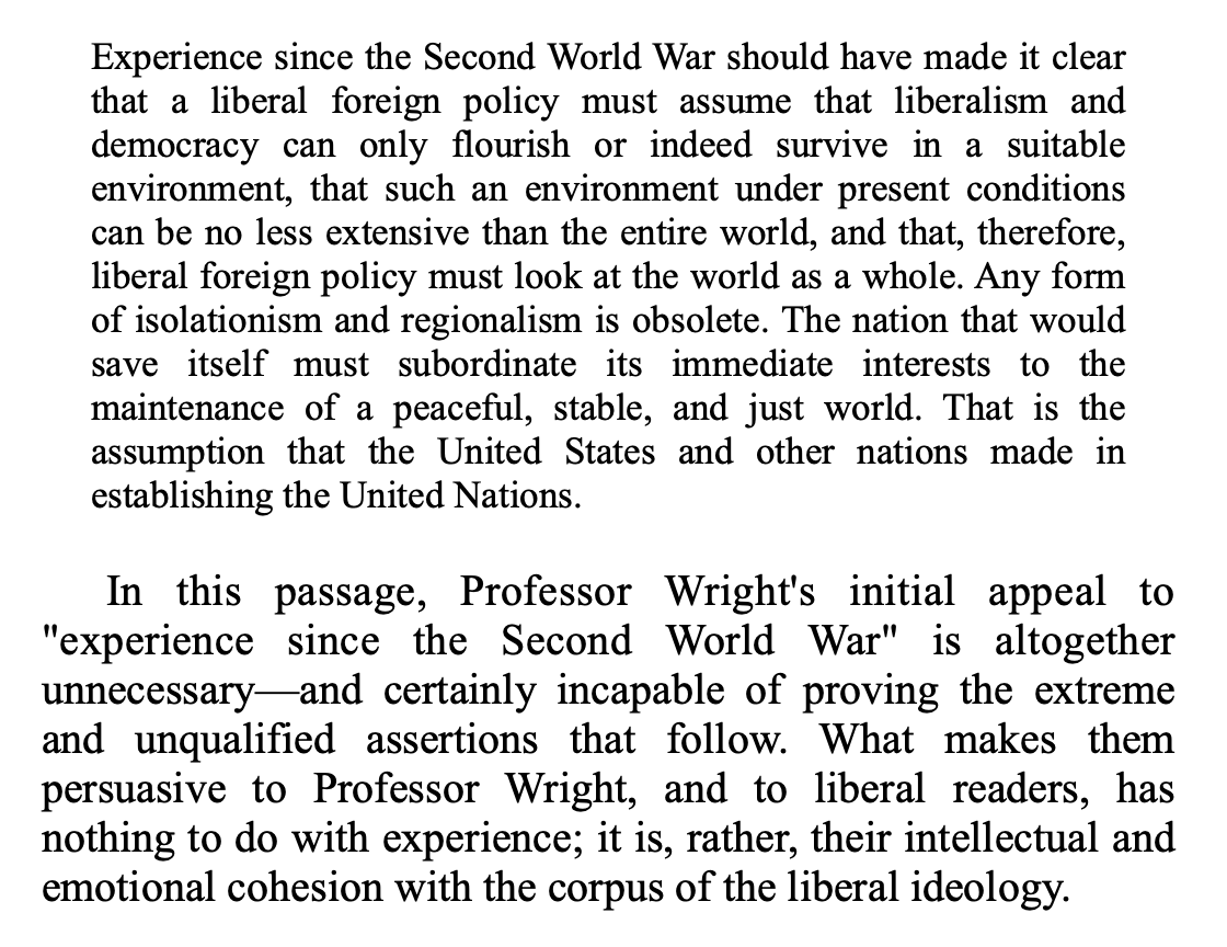 ...leads it to also desire to remove power from *national* sources, and centralize it under *global* rule and authority.(Comically, the professor& #39;s argument—that liberalism can only exist under worldwide liberalism—is the exact same argument the Soviets made for communism!)