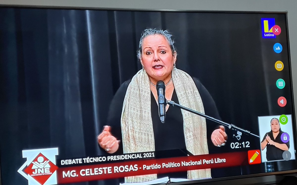 cristinaq's tweet photo. "Peru Posible me da la oportunidad de estar aquí...." tremendo lapsus de Celeste Rosas de #PeruLibre en #DebateTecnicoJNE ....parece que el hashtag del momento #PeruPosible https://t.co/Jfh86abldg