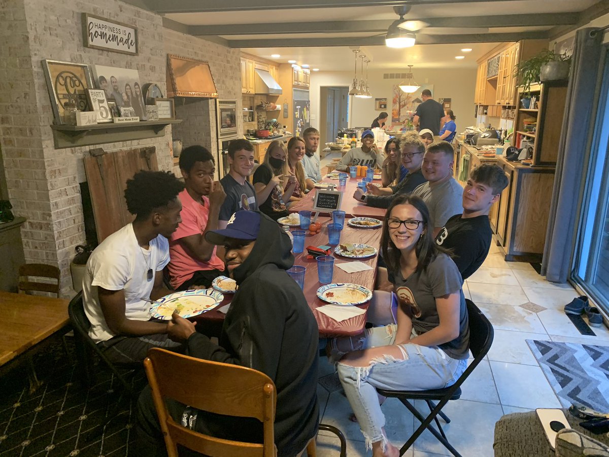 CoachGunny's tweet photo. One of my favorite traditions... Our national qualifier send off dinner! Man they can put back some pasta... fueled with passion, love, and lots of carbs for our road trip to North Carolina! 
#nattysherewecome https://t.co/x6JDT2fA52