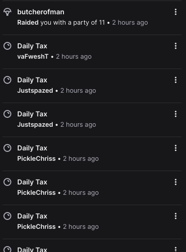 theoopsidaisie's tweet photo. Chat paid up on the daily tax in tonight's stream. #modsearch for special tax collector mod to keep track of those who paid in advance.
Big raids: @ButcherOfMan @crashlandon8 @adog0803
Big gifted: @kyliebughill23 @omarlittle_1
MVP lurker: @LlamaLeisure
MVP surprise: @nyx_fyc https://t.co/AP7GinVM5E