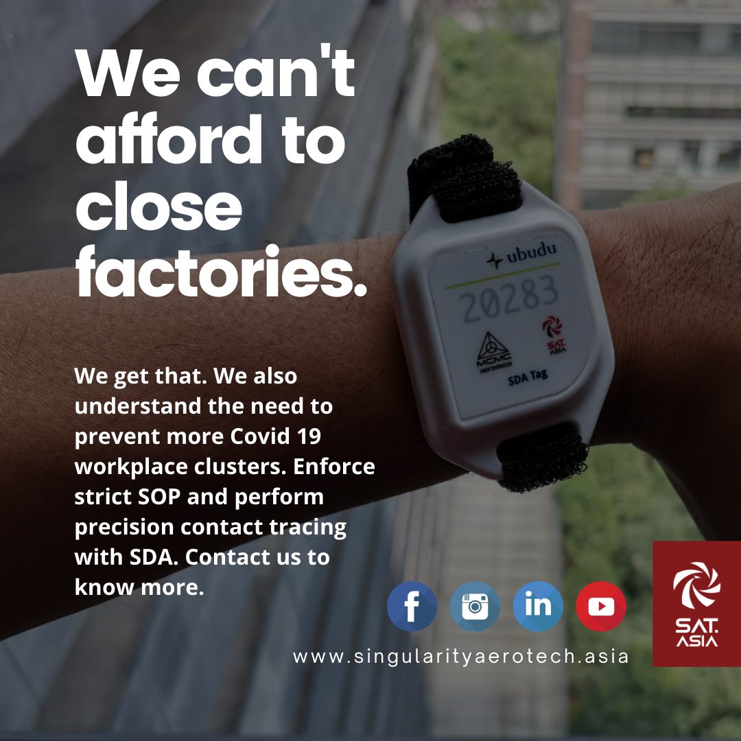 _satasia's tweet photo. We can't afford to close factories
We get that. We also understand the need to prevent more #Covid19 workplace clusters. Enforce strict SOP and perform precision contact tracing with #SDA. Contact us to know more!
#SocialDistancingAssistant #StaySafe #KitaJagaKita https://t.co/W6vG95NpSG