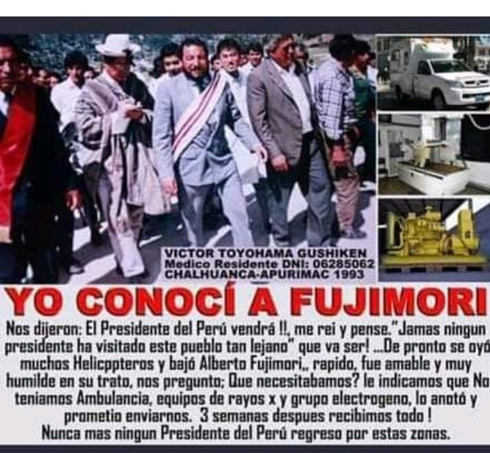 Petrochos1's tweet photo. Sra Boluarte siendo de chalhuanca y no sabe que fujimori si llegó a su pueblo. Si desde ahora nos miente, que esperamos en un gobierno de su partido. Lo peor de todo que el hermano de la sra Baluarte está a lado de Fujimori.
Triste realidad. https://t.co/SYQ5rWTA4t