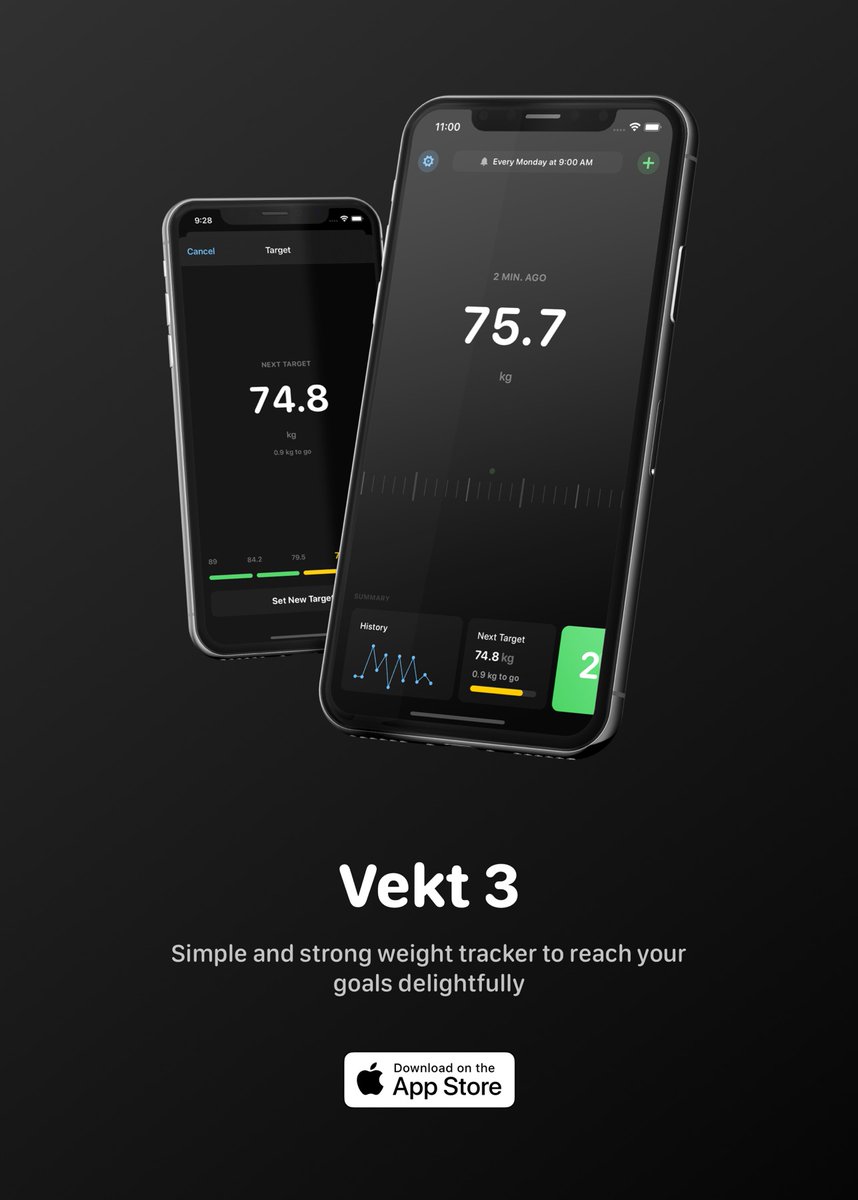 ModumHQ's tweet image. 🌟 Vekt 3 brings intuition, fun, and easier-to-attain targets to help its users get healthier through the habit of weight tracking.

@vektapp #weighttracking  #iOS #Apps #watchOS