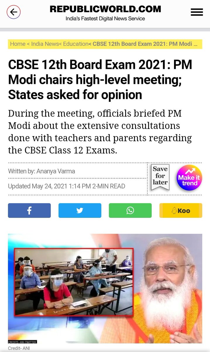 DrAsh_Mahendra's tweet photo. As per sources, PM Modi directed a high-level meeting with all states and senior ministers of the Government of India to take into account wide-ranging suggestions and ideas regarding Conduction Board Exams.
#CANCEL12THBOARDEXAM2021 https://t.co/mw5vBqiCYJ