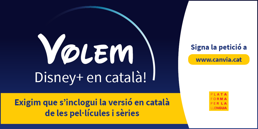 llenguacat's tweet photo. 💭 Fa un any que el Departament de @cultura_cat va anunciar l'acord amb @DisneySpain perquè #DisneyPlusEnCatalà fos una realitat.

❗ A dia d'avui, només quatre pel·lícules hi són disponibles en català, i dues d'aquestes com a extra.

Signa la petició 👉 https://t.co/eXRu6YMdeC https://t.co/1bkRRjekYL