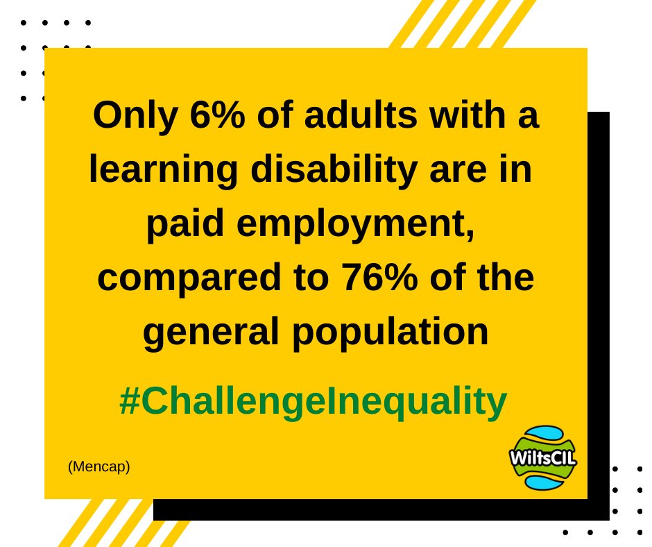 WILTSCIL's tweet photo. This weeks #ChallengeInequality is about employment.

How do we close this gap and encourage employers to see people’s skills and not their disability? 

#ChallengeInequality #employment #learningdisability https://t.co/WY04XVVMAV