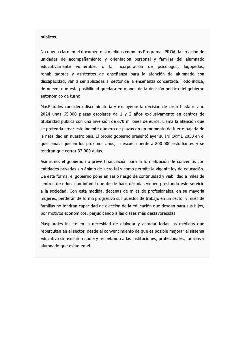 MasPlurales manifiesta su preocupación por la ambigüedad y arbitrariedad del Plan de Recuperación, transformación y Resiliencia del Gobierno, así como su falta de realismo #MasPlurales
masplurales.es/masplurales-ma…
