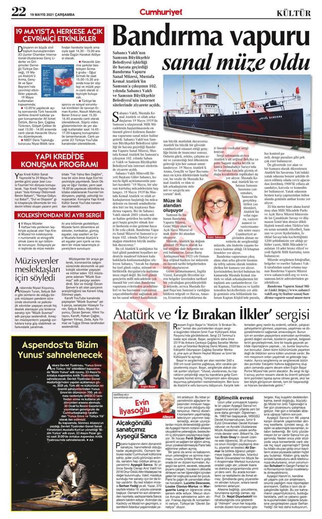 #Cumhuriyet Gazetesi kültür sanat haberleri #Atatürk İz Bırakan İlkler Dev Portreler Sergisi #İzmir'de başladı.