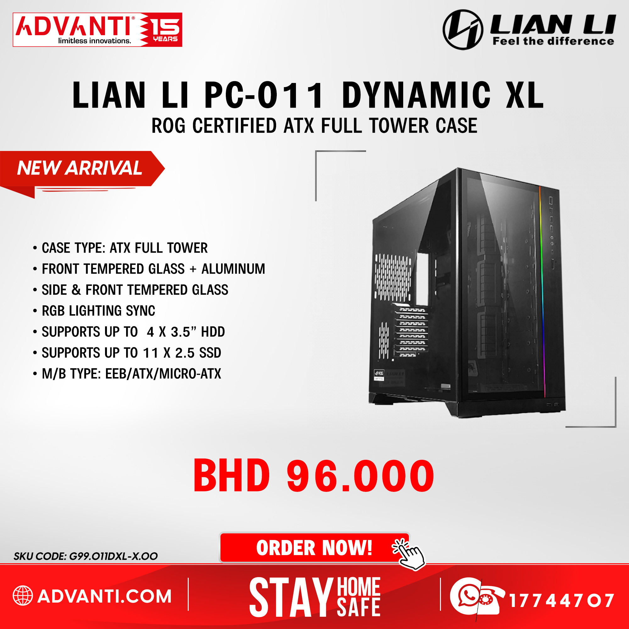 Advanti Bahrain Computer Case Lian Li Pc O11 Dynamic Xl Rog Black Rog Certified Atx Case Price Bhd 96 000 Vat Inclusive For Orders T Co Se9pn11zpm