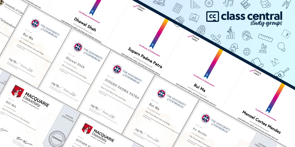 Class Central on X: In 2020, we formed a remote study group at Class  Central: we began taking online courses together, discussing them biweekly,  earning a few certificates along the way, and