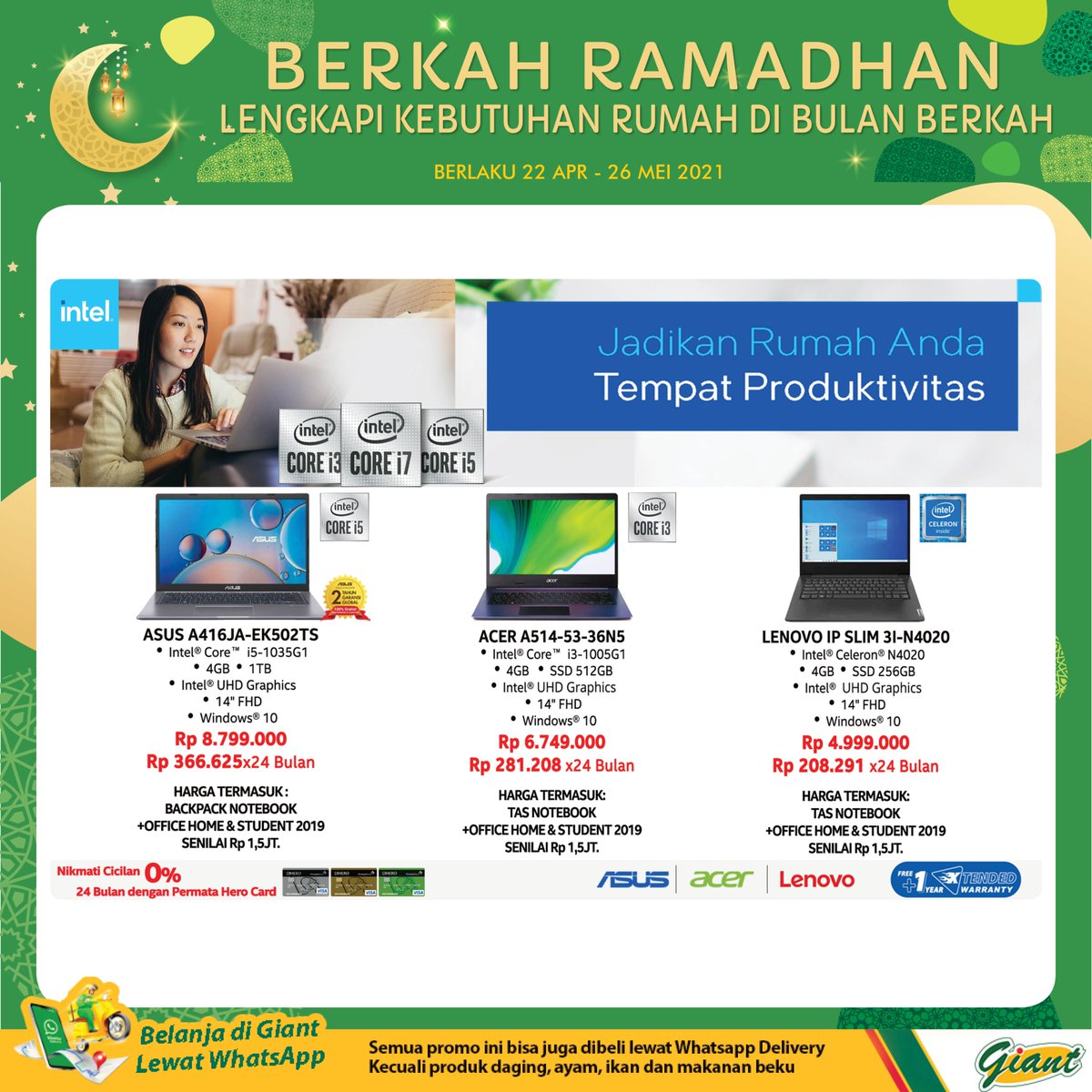 Hi Sahabat Giant, cari promo handphone atau laptop?

Segera ke store Giant Ekstra karena ada promo menarik untuk aneka merk smartphone dan laptop lho. 

Tunggu apa lagi? 
Ayo dapatkan produknya sekarang ke store Giant Ekstra terdekat.

 #GiantIndonesia 
#HargaMurahSetiapHari