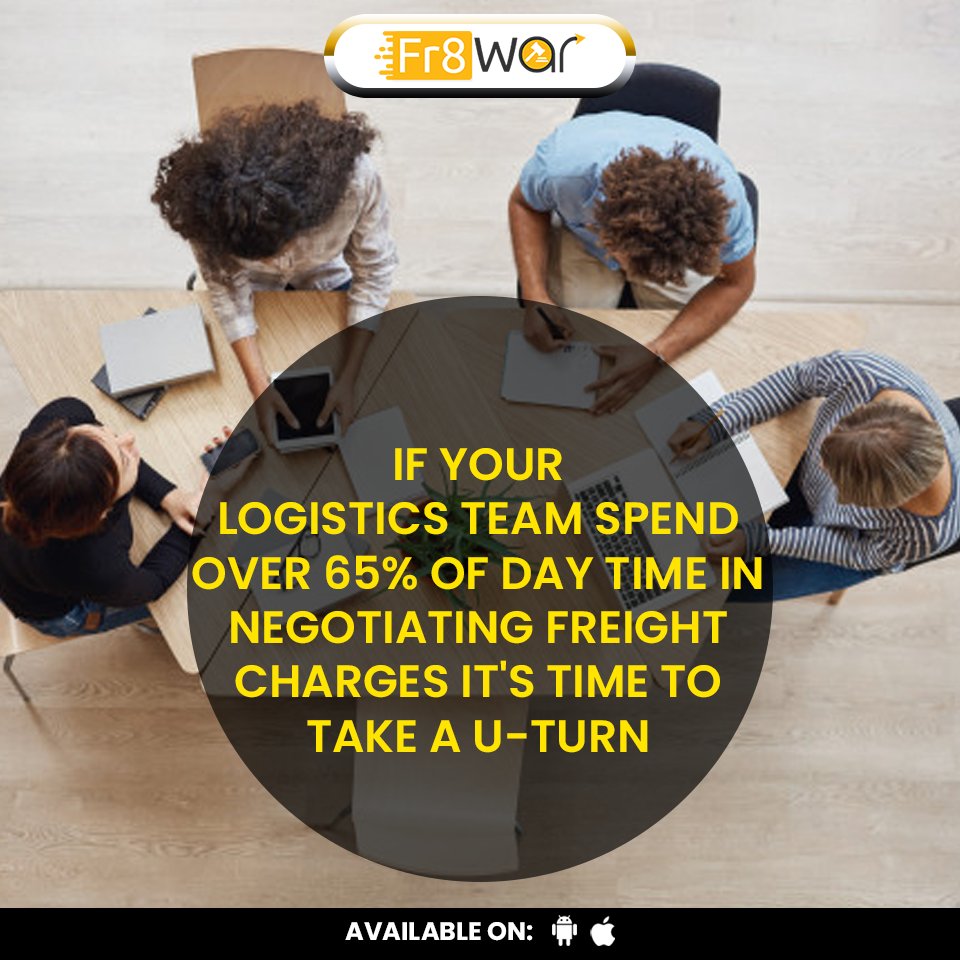 Fr8warTech's tweet image. Negotiating freight contracts is a time-consuming process.
But now, it&apos;s just a click away.
Just click a button and provide all the important information to Transporters.

#freight #logistics #trucking #cargo #transportation #shipping #transport #trucks #fr #supplychain #train