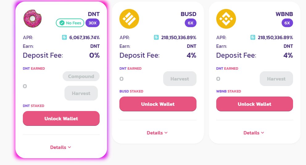 DONUTSWAPP's tweet image. 👩‍🌾🧑‍🌾
LOW SUPPLY HIGH APR $DNT FARM!!

APR OF 6,067,316.74%

START GRABBING THEM NOW! 
donutswapp.com/nests

#BSC #DeFi #YieldFarming #BinanceSmartChain #MOONSHOT #bnbgem #BUSD #Binance #donutswap #MUNCH #giveaway