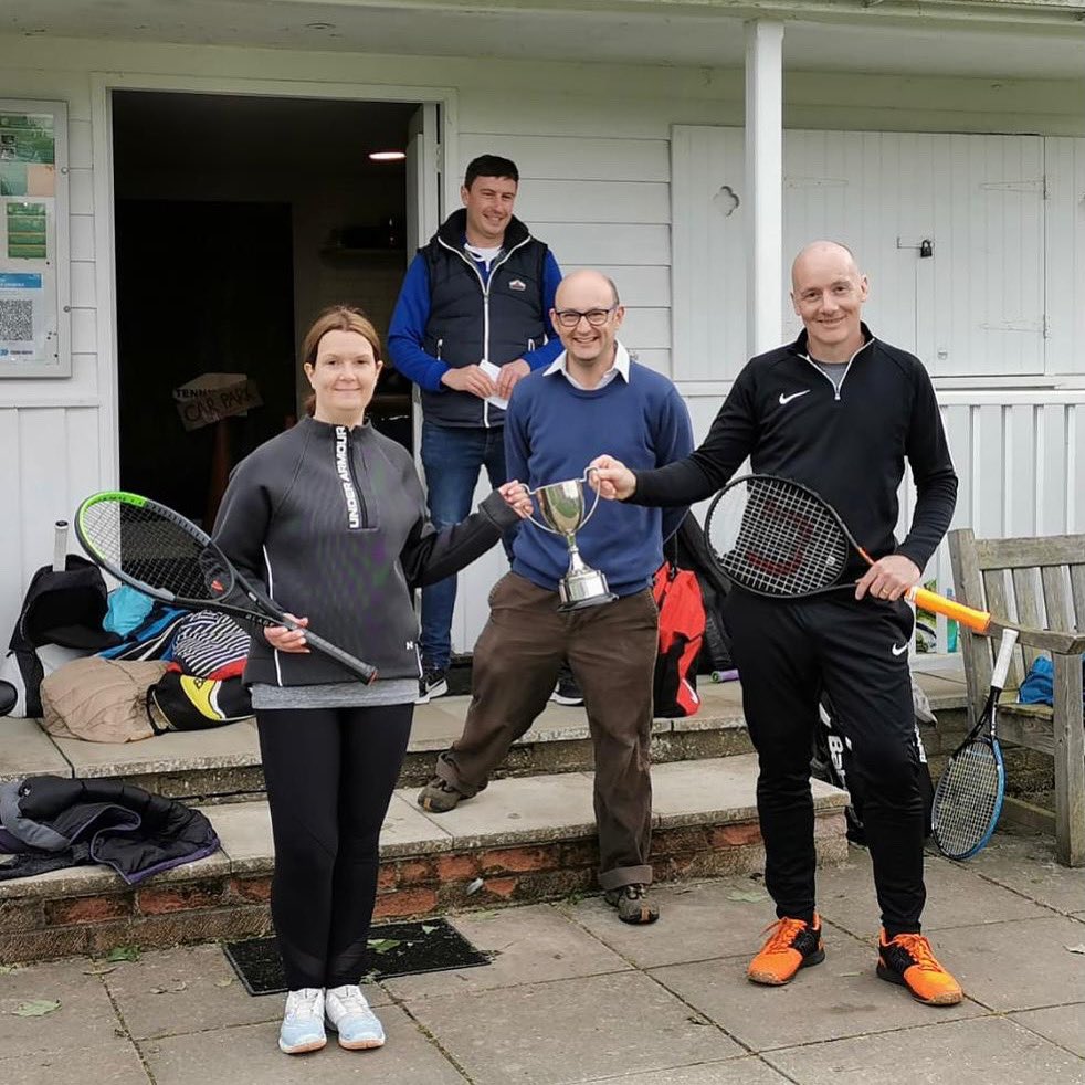 DedhamTennis's tweet photo. The Henry Green Tournament was held yesterday, it was fantastic to see so many people attend. Congratulations to the finalists Shane and Angela and winners Gemma and Adrian. Many thanks to David Green for presenting the trophy again. https://t.co/g1nk1IXI6u