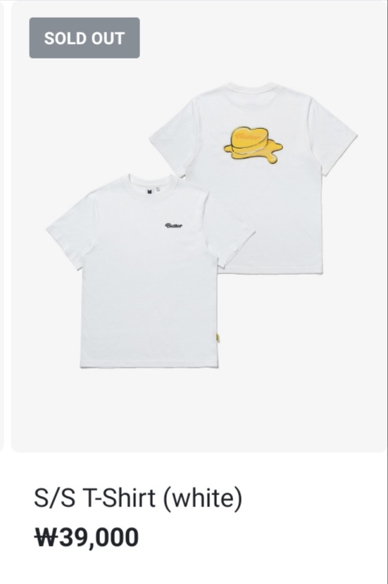 SeoulGoodsHouse's tweet photo. 'Butter' OFFICIAL MERCH 🧈 

Sold out ไวตามคาดเหมือนทำมา 1 ตัว 😅

ทางร้านกดทัน T-Shirt ขาว 4 ตัว 
(M1,L2,XL1)

ช่วงเย็นมาเเจ้งรายละเอียดค่ะ

#BTS #BTS_Butter  #BTSARMY   #ตลาดนัดบังทัน #BTSBackWithButter #ButterTomorrow  #Weverse  #BTS_twt  #BTSBackWithButter  #BBMAs  #BUTTER https://t.co/C0STKT54GN