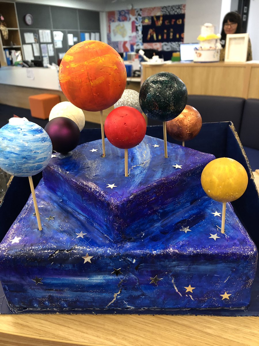 AllisonRainbow's tweet photo. Today our P&amp;C judges are in the Library to review what students have submitted to the #NSS art competition. They were tasked with designing an astronomical birthday cake, as per #philipbunting and #givemesomespace Their creativity never fails to amaze! @LidcombePS https://t.co/3q0zeppApf