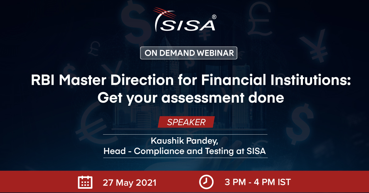 [Webinar] The RBI Master direction deadline is nearing. Join Kaushik live this Thursday and get your questions answered sisainfosec.com/webinars/webin…

#RBI #MasterDirection #SISAInfosec #cybersecurity #banks #fintech #infosec #malware #datasecurity #databreach #pcidss #compliance